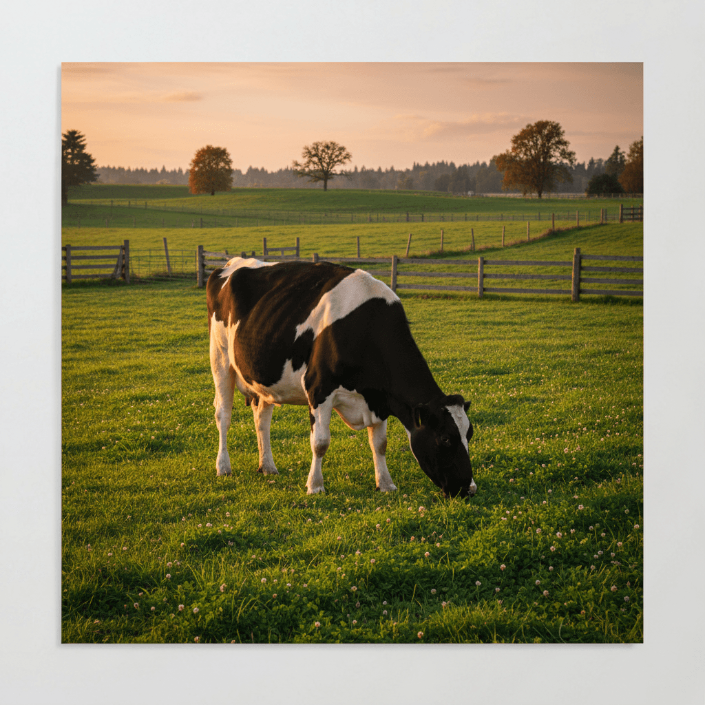 Dairy cow grazing in professional pasture management