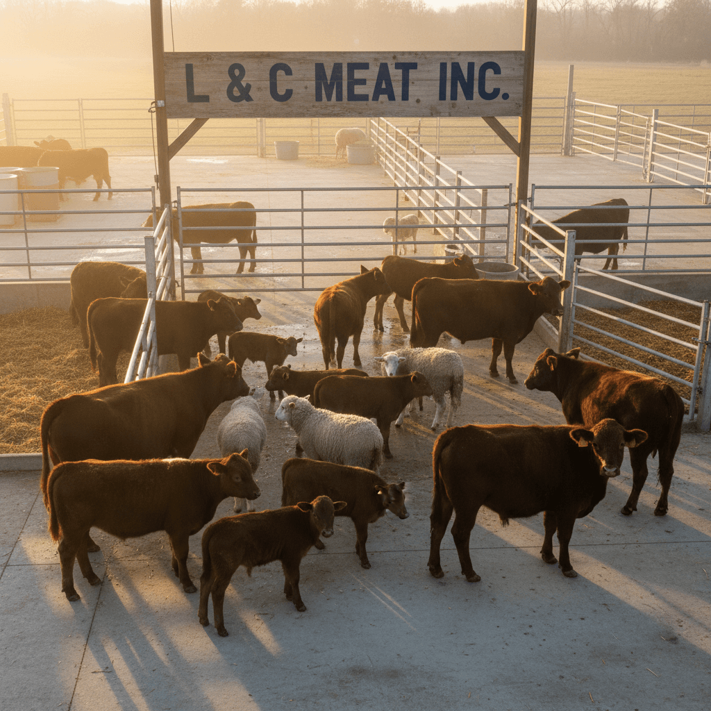 Diverse livestock managed by L & C Meat Inc