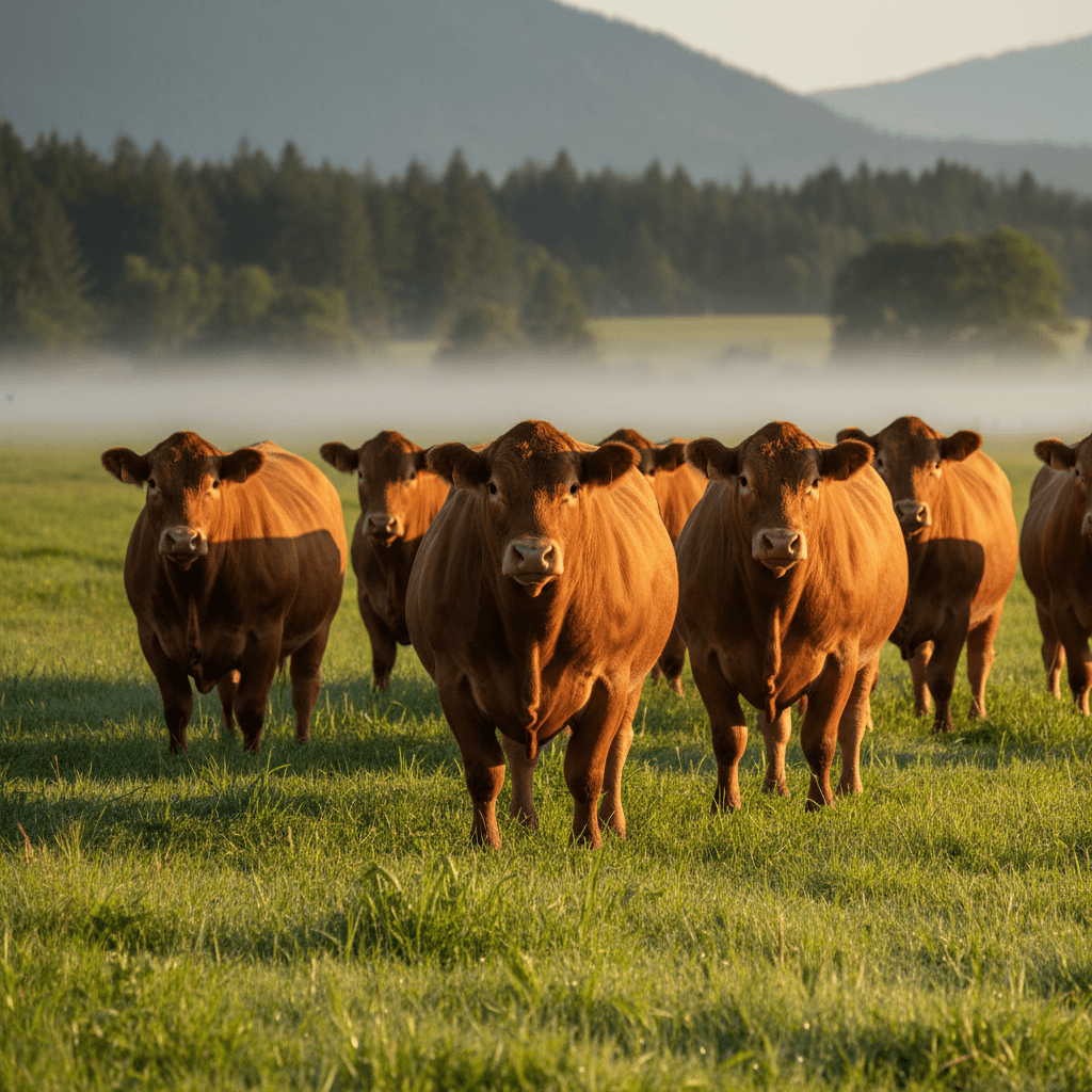 Beef cattle herd in Forest Grove pasture