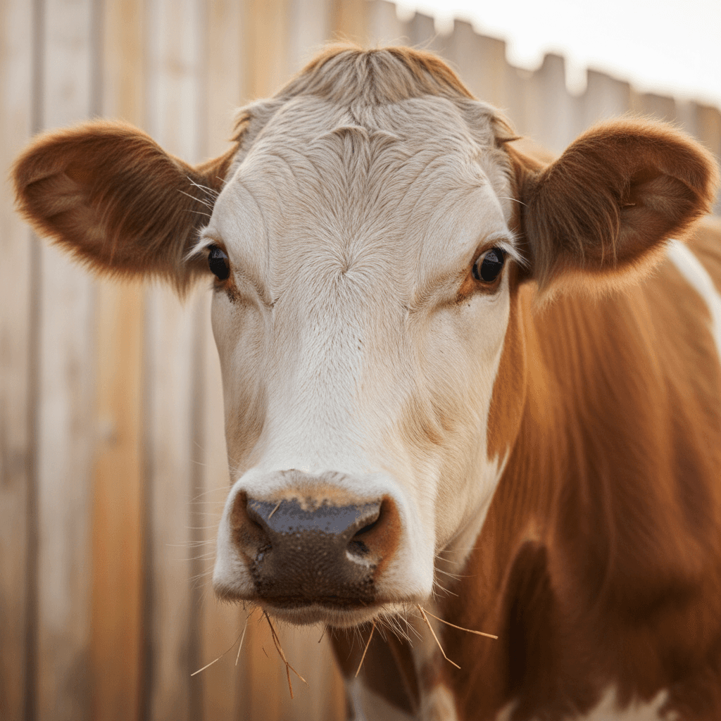 Dairy cow close-up portrait