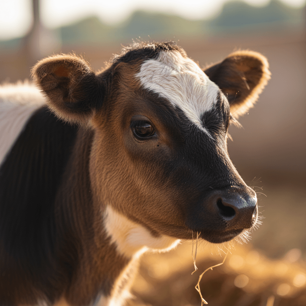 Healthy young calf portrait showing quality care