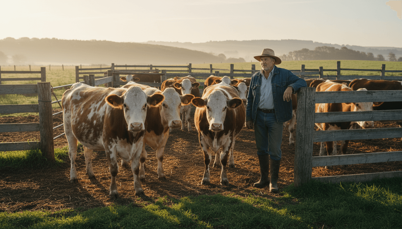 Farmer working with livestock in Forest Grove, Oregon