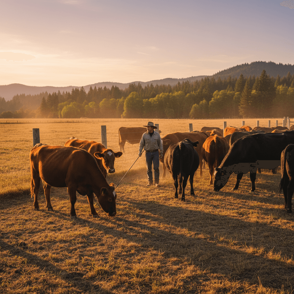L & C Meat Inc livestock handler at work